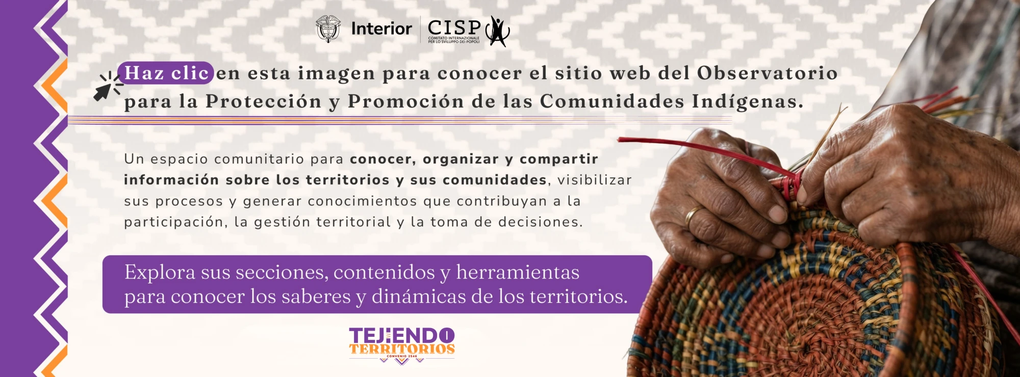 Haz clic para conocer el sitio web del Observatorio para la Protección y Promoción de las Comunidades Indígenas